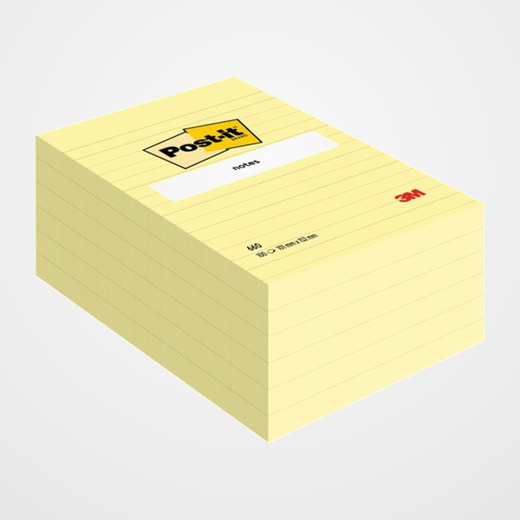 TACO NOTAS POST-IT 660  102X152 CON LINEAS