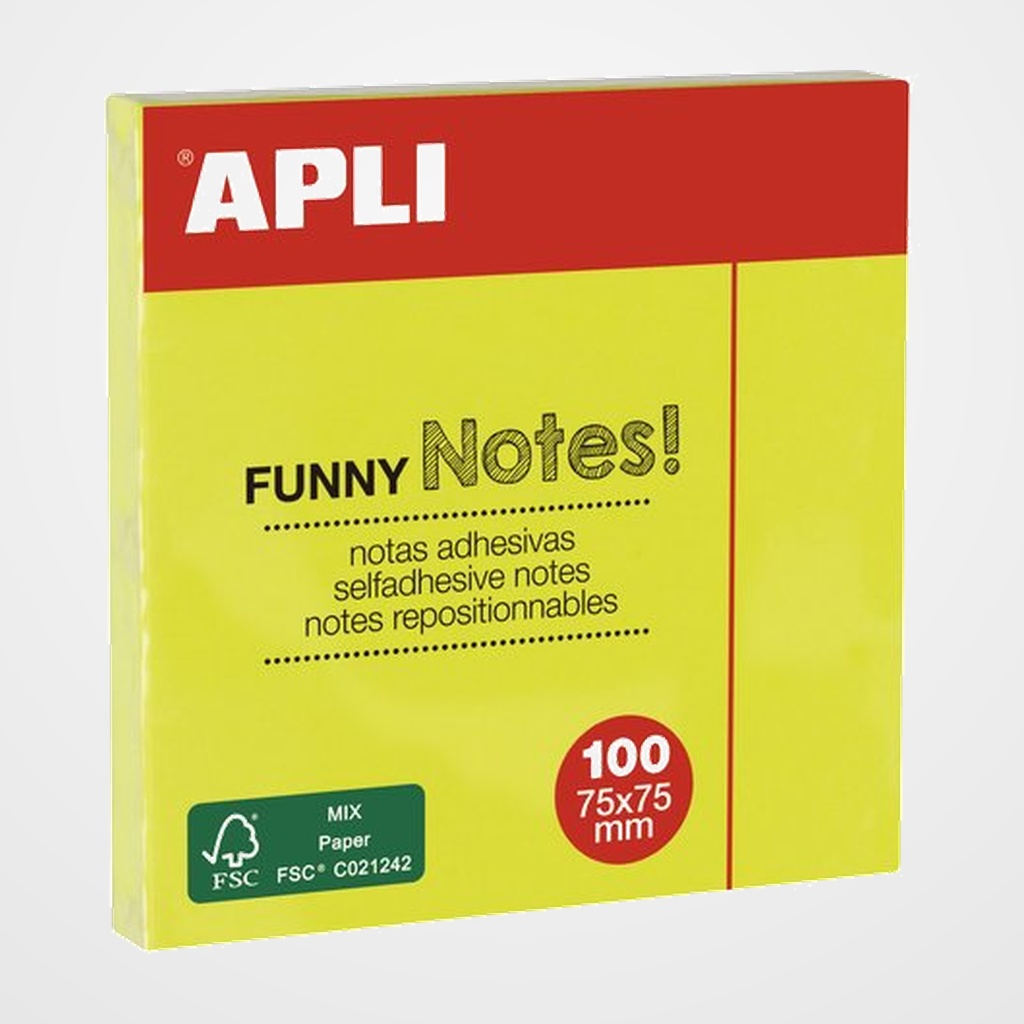 TACO NOTAS APLI 76X76 AMARILLO NEON