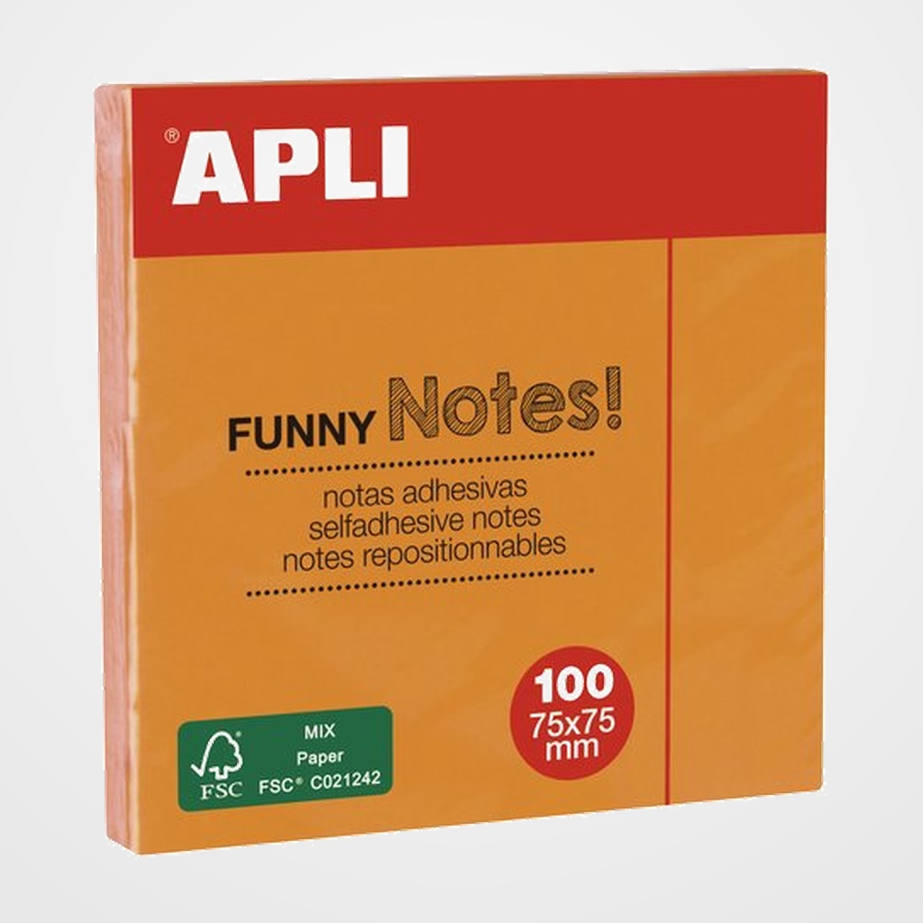 TACO NOTAS APLI 76X76 NARANJA NEON