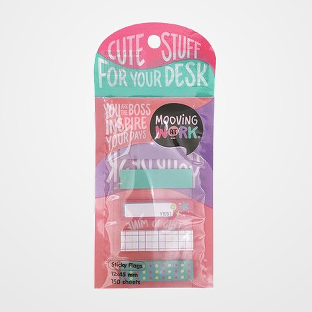 BANDERITAS ADHESIVAS MOOVING DISEÑOS 12x45mm BLISTER de 6