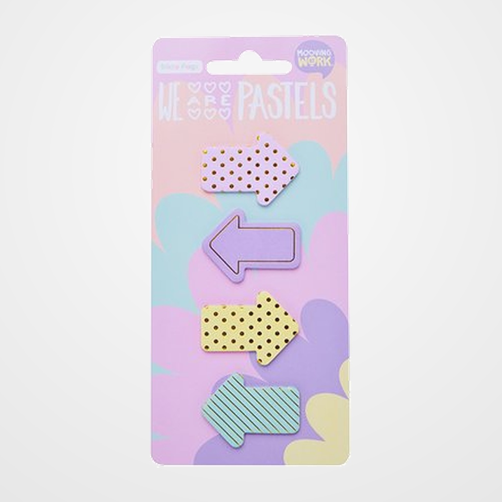 BANDERITAS ADHESIVAS MOOVING PASTEL FLECHAS DISEÑO BLISTER de 4