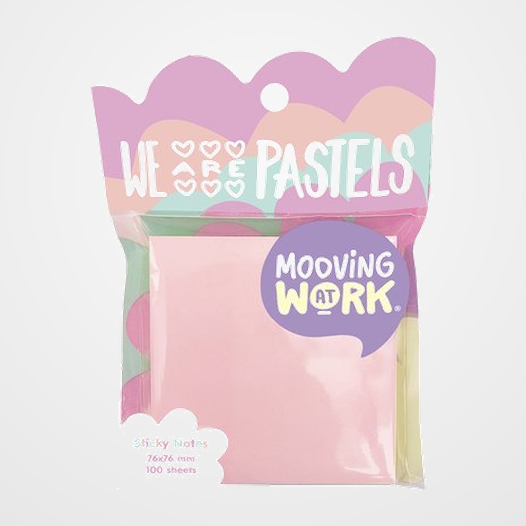 NOTAS ADHESIVAS MOOVING PASTEL 100h 76x76 COLORES SURTIDOS