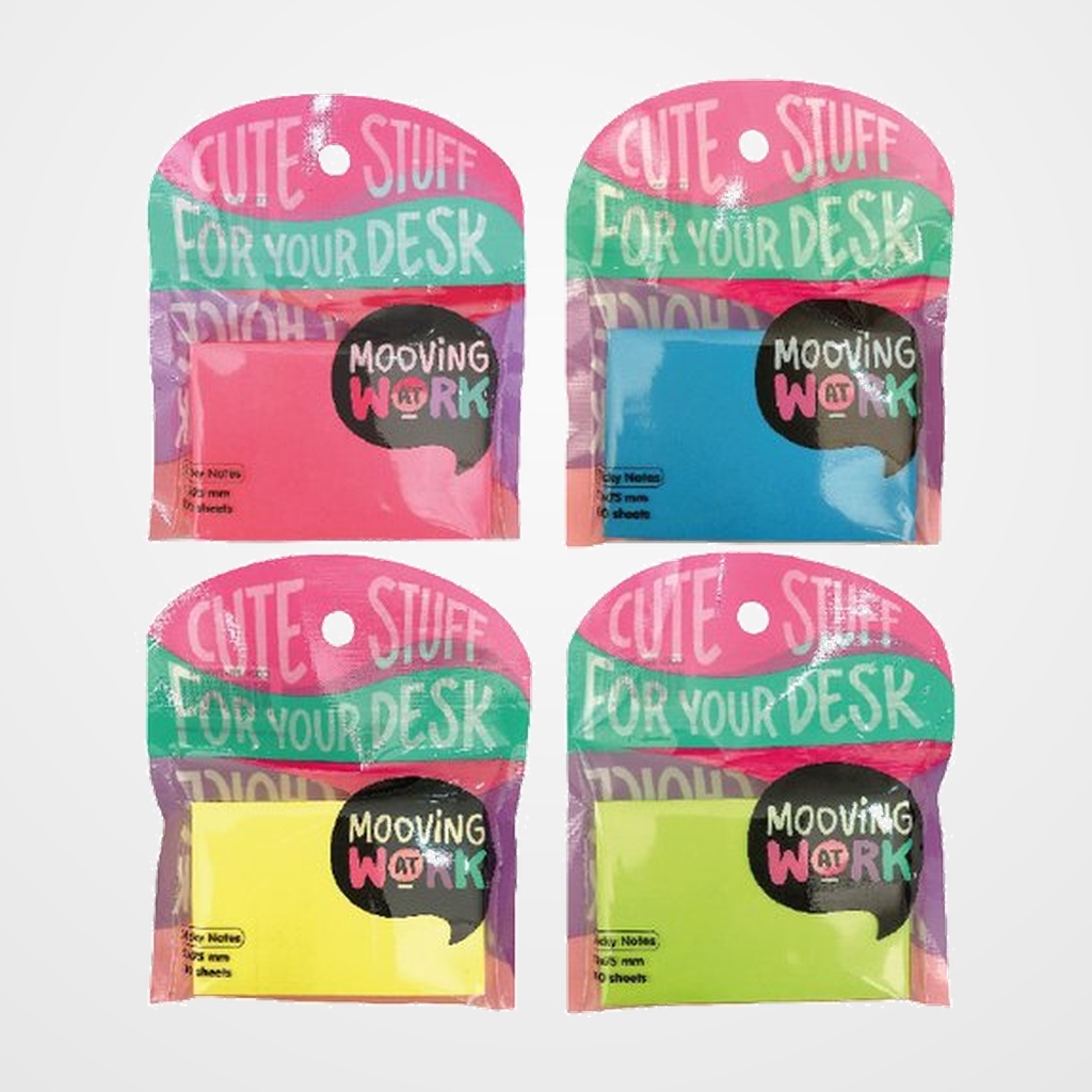 NOTAS ADHESIVAS MOOVING 100h 50x75 4 COLORES SURTIDOS