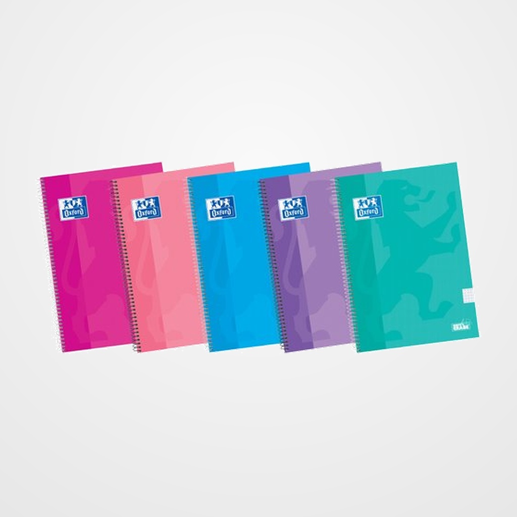 BLOC OXFORD SCHOOL tapa EXTRA Fº 80h CUADRIC.4x4 90g SURTIDO (col. Tendencia)