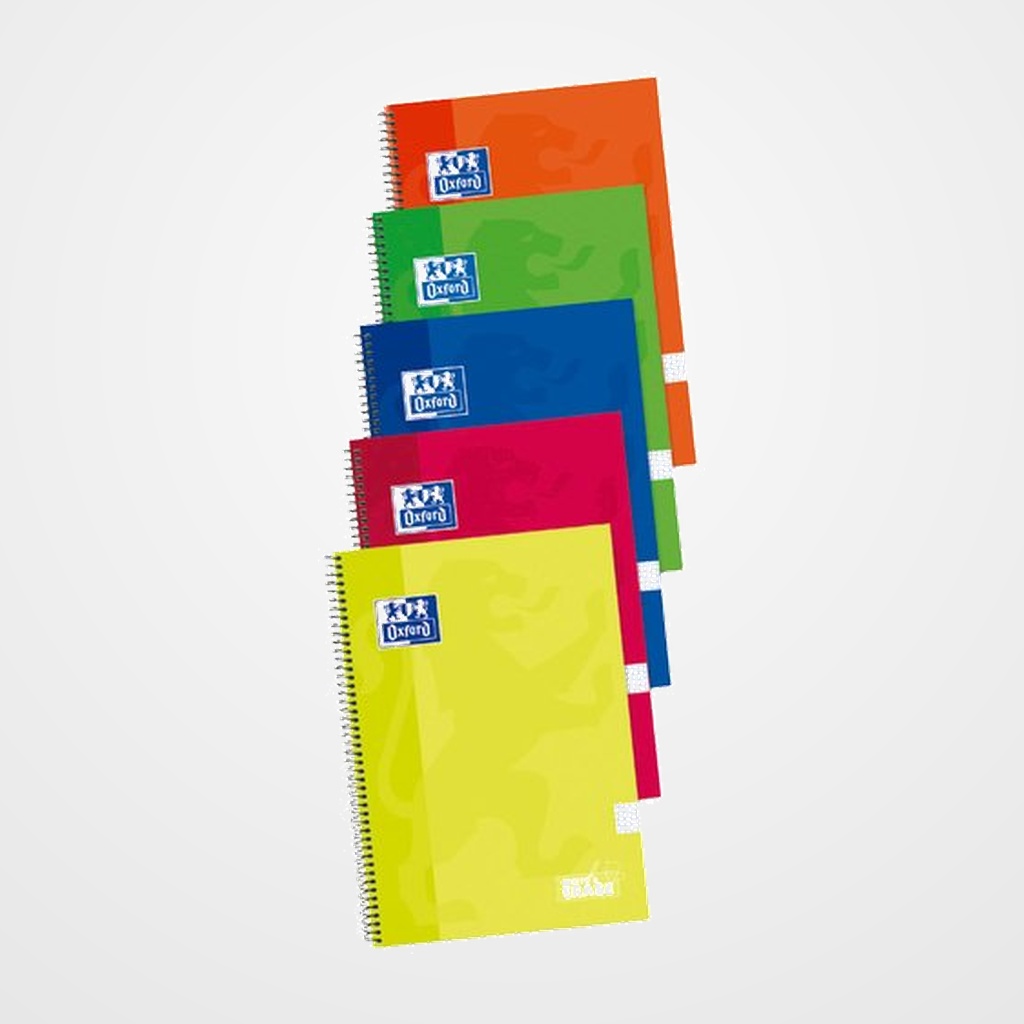 BLOC OXFORD SCHOOL tapa EXTRA Fº 80h CUADRIC.4x4 90g SURTIDO (col. vivos)