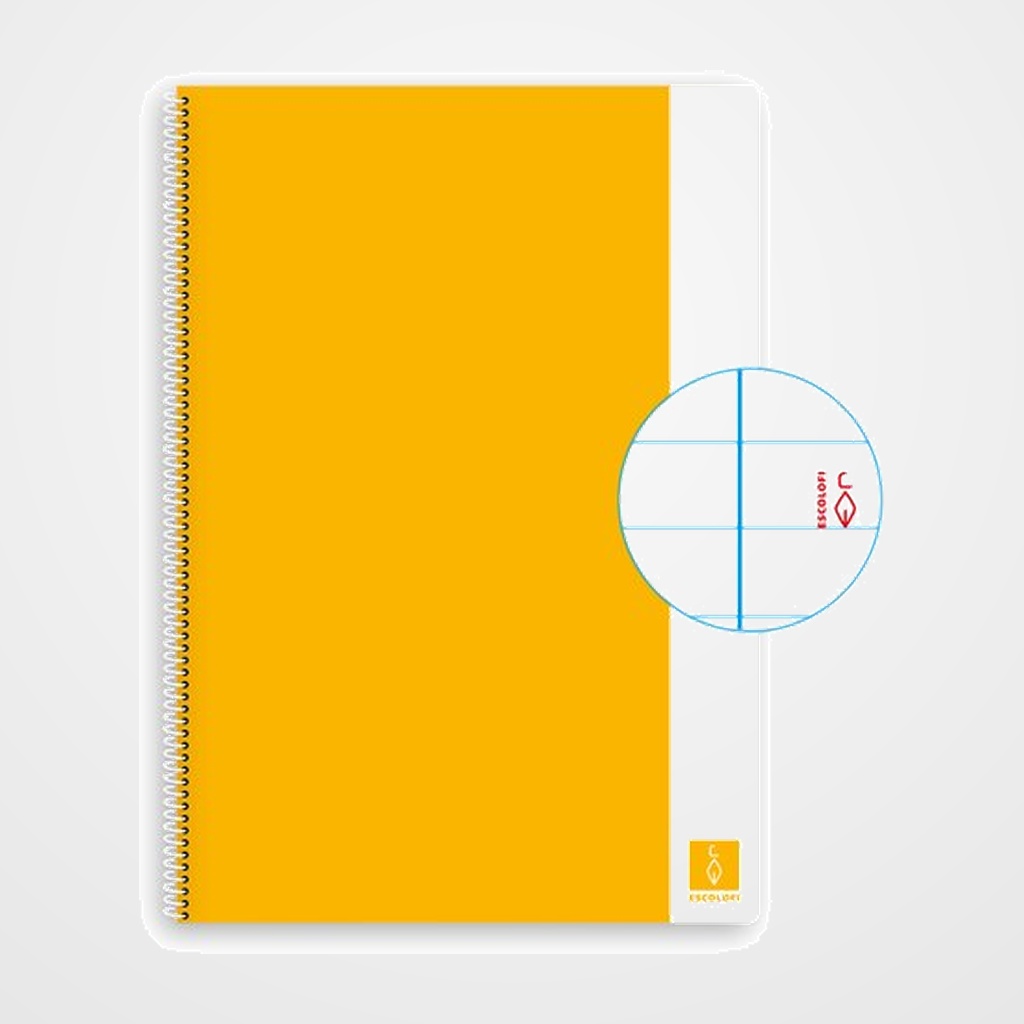 BLOC ESCOLOFI BASIC tapa DURA A4 80h HORIZONTAL 80g CON MARGEN AMARILLO