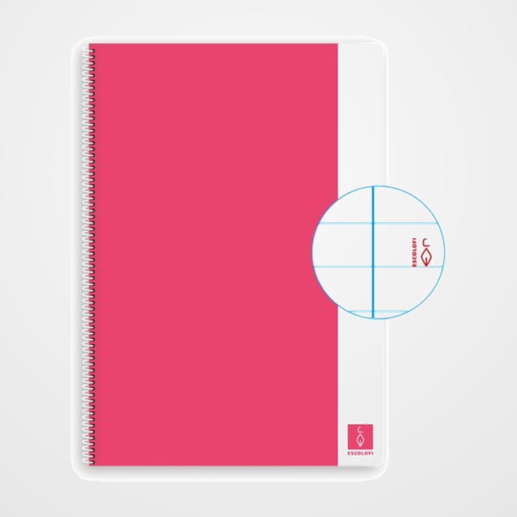 BLOC ESCOLOFI BASIC tapa DURA A4 80h HORIZONTAL 80g CON MARGEN ROSA