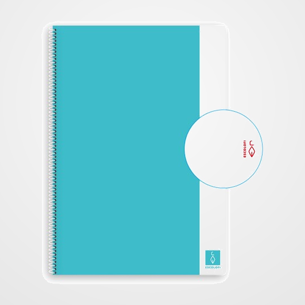 BLOC ESCOLOFI BASIC tapa DURA A4 80h LISO 80g CELESTE