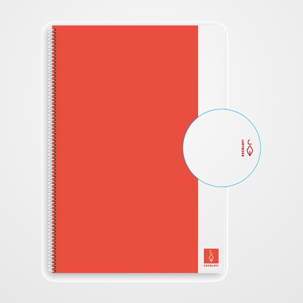BLOC ESCOLOFI BASIC tapa DURA A4 80h LISO 80g CORAL