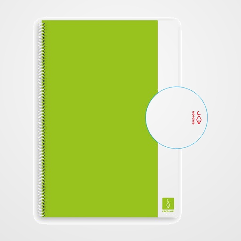 BLOC ESCOLOFI BASIC tapa DURA A4 80h LISO 80g VERDE CLARO
