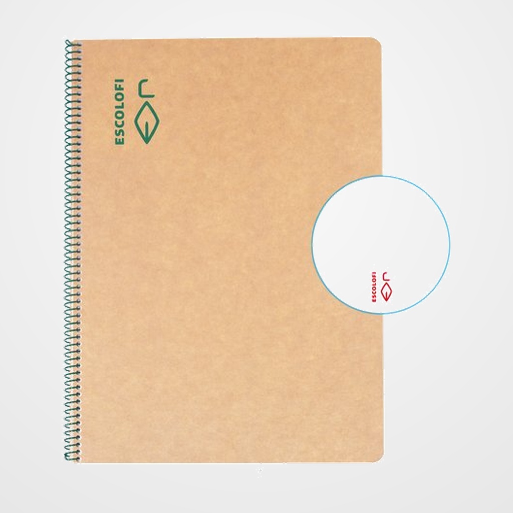 BLOC ESCOLOFI GREEN tapa DURA A4 50h LISO 80g RECICLADO VERDE