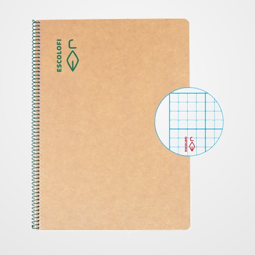 BLOC ESCOLOFI GREEN tapa DURA A4 50h MM 3x3x16 80g RECICLADO CON MARGEN VERDE