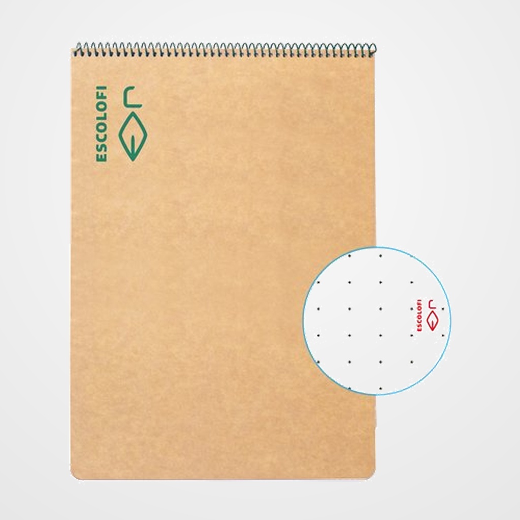 BLOC ESCOLOFI tapa DURA A4 100h APAISADO DOTS 80g ECOLOGICO