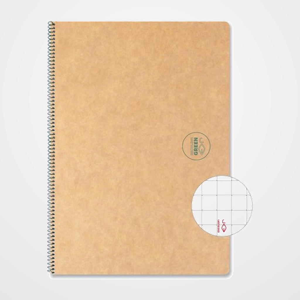 BLOC ESCOLOFI tapa DURA A4 100h CUADRICULA 5x5 80g ECOLOGICO