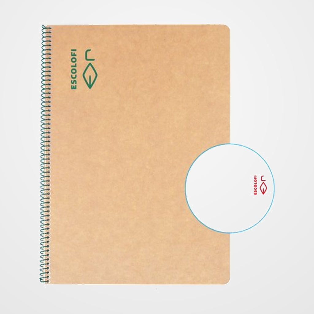 BLOC ESCOLOFI tapa DURA A4 100h LISO 80g ECOLOGICO
