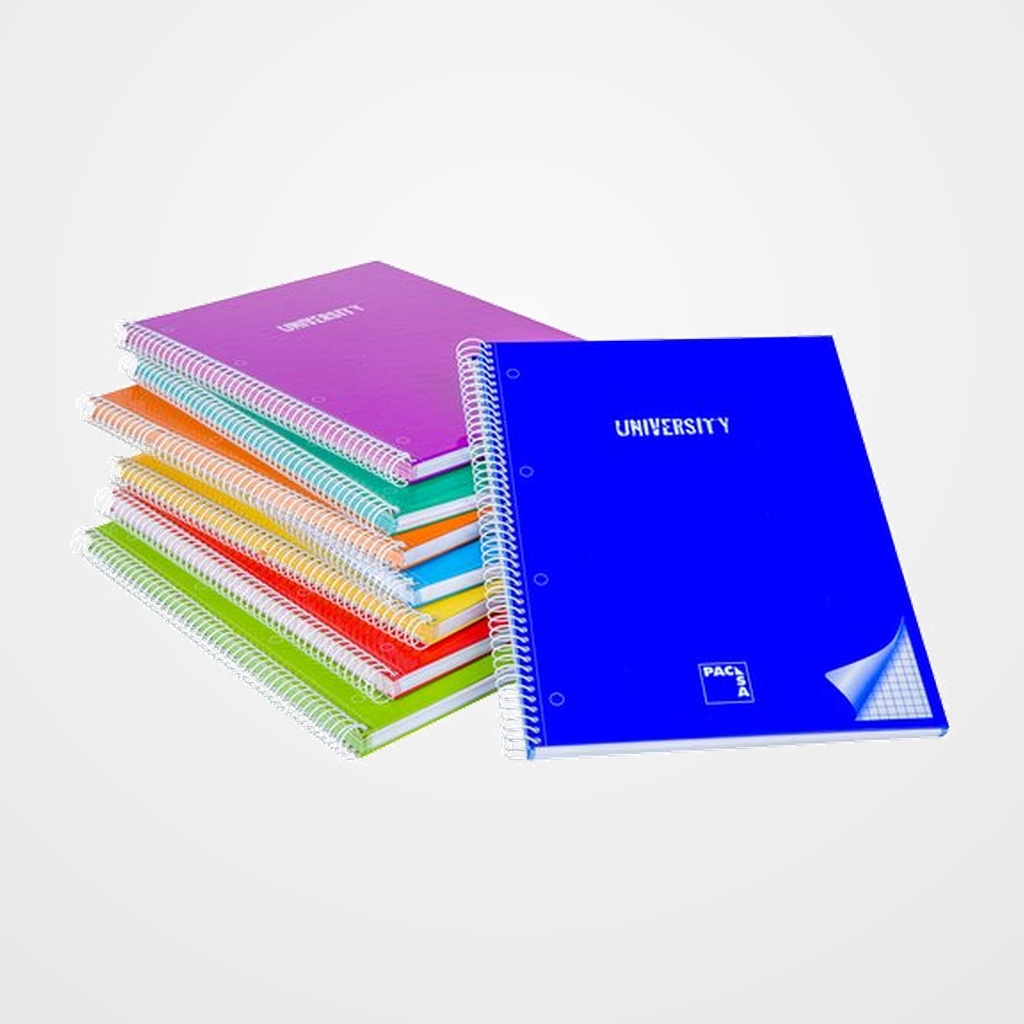 BLOC PACSA UNIVERSITY micro.tapa EXTRA A4 80h CUADRIC.5x5 90g SURTIDO (8 col.)