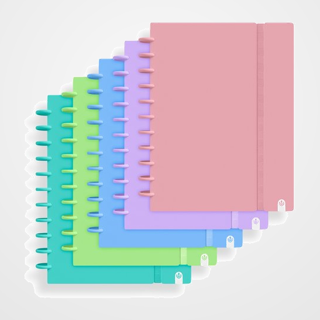 BLOC CARCHIVO INGENIOX PASTEL tapa PP FOAM A4 80h 100g CUADRIC.5x5 SURTIDO (5.col)