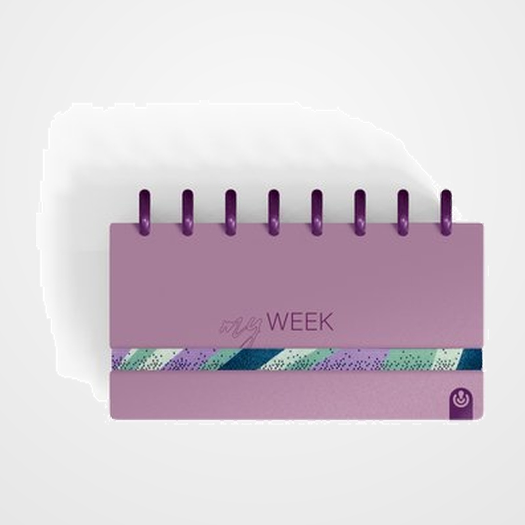 [13802385] PLANNING SEMANAL & CHECK LIST CARCHIVO INGENIOX MY WEEK NO FECHADO tapa PP con GOMA 105x210 BURDEOS