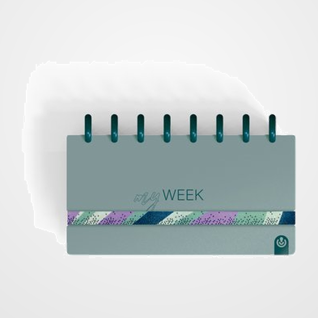 [13802386] PLANNING SEMANAL & CHECK LIST CARCHIVO INGENIOX MY WEEK NO FECHADO tapa PP con GOMA 105x210 TURQUESA