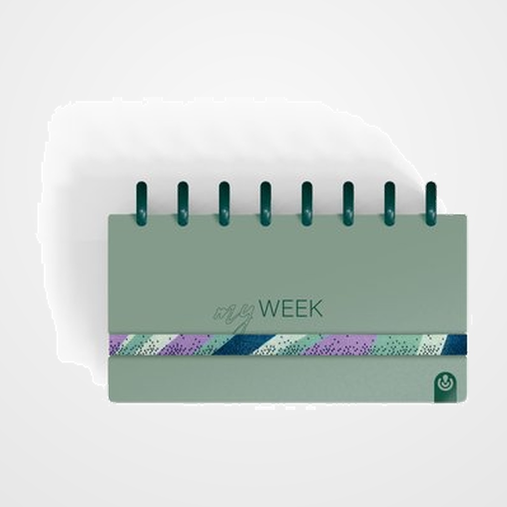 [13802384] PLANNING SEMANAL & CHECK LIST CARCHIVO INGENIOX MY WEEK NO FECHADO tapa PP con GOMA 105x210 VERDE