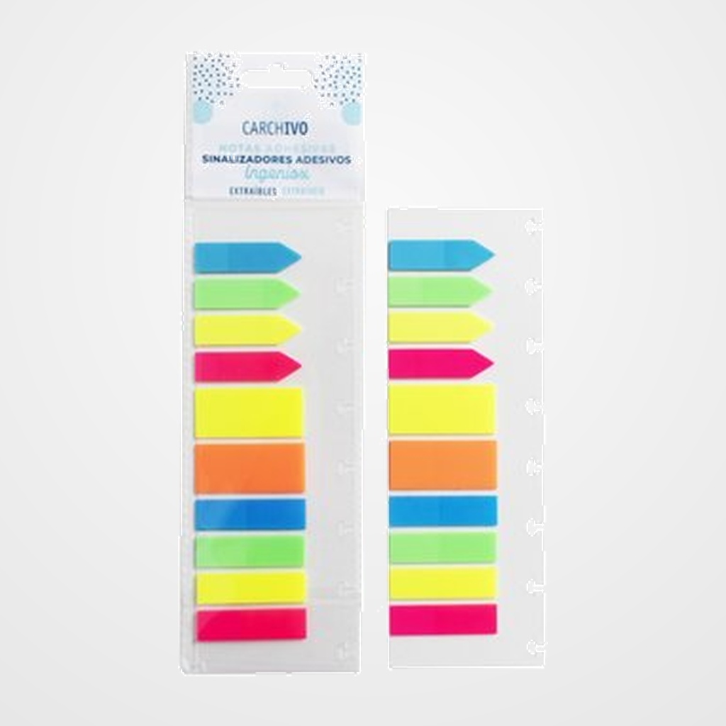 BANDERITAS ADHESIVAS CARCHIVO INGENIOX 10x20 COLORES NEON