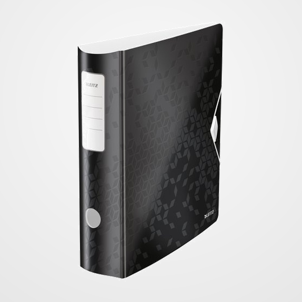 ARCHIVADOR palanca LEITZ ACTIVE WOW POLYFOAM A4 180º 75mm LOMO CURVADO Y CIERRE CON GOMA NEGRO