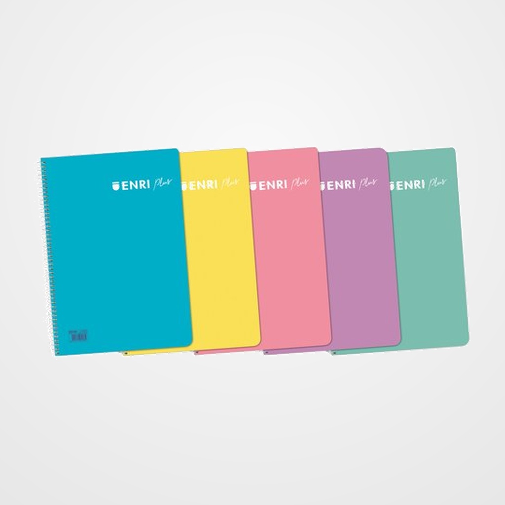 BLOC ENRI PLUS tapa PP Fº 80h CUADRIC.4x4 90g SURTIDO (5 col. PASTEL)
