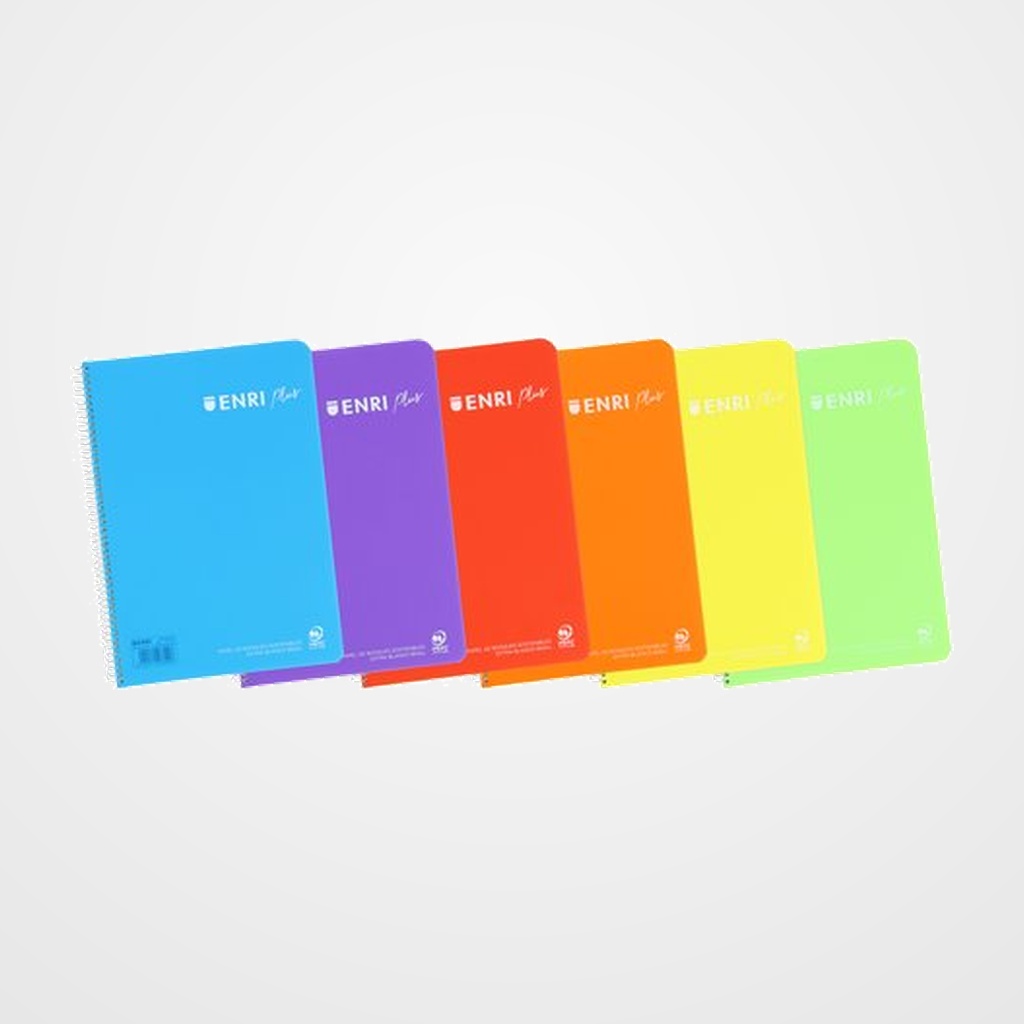BLOC ENRI PLUS tapa PP Fº 80h CUADRIC.5x5 90g SURTIDO (6 col.)