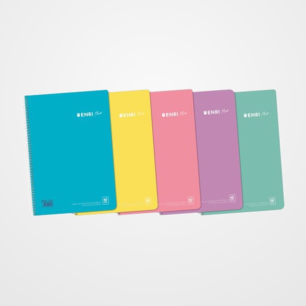 BLOC ENRI PLUS tapa PP 4º 80h CUADRIC.4x4 90g SURTIDO (5 col. PASTEL)