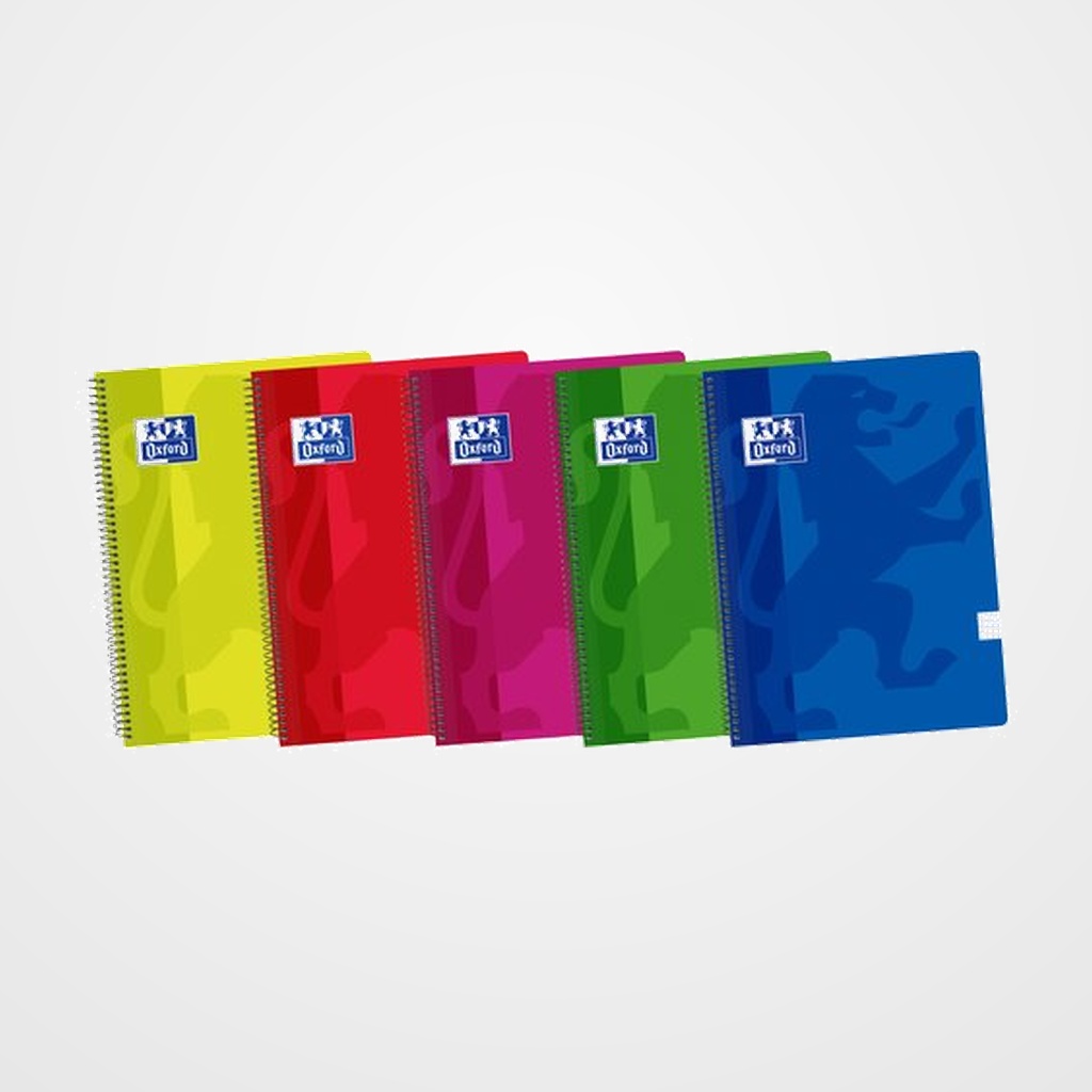 BLOC OXFORD SCHOOL CLASSIC tapa PP Fº 80h CUADRIC.4x4 90g SURTIDO (col. Vivos)