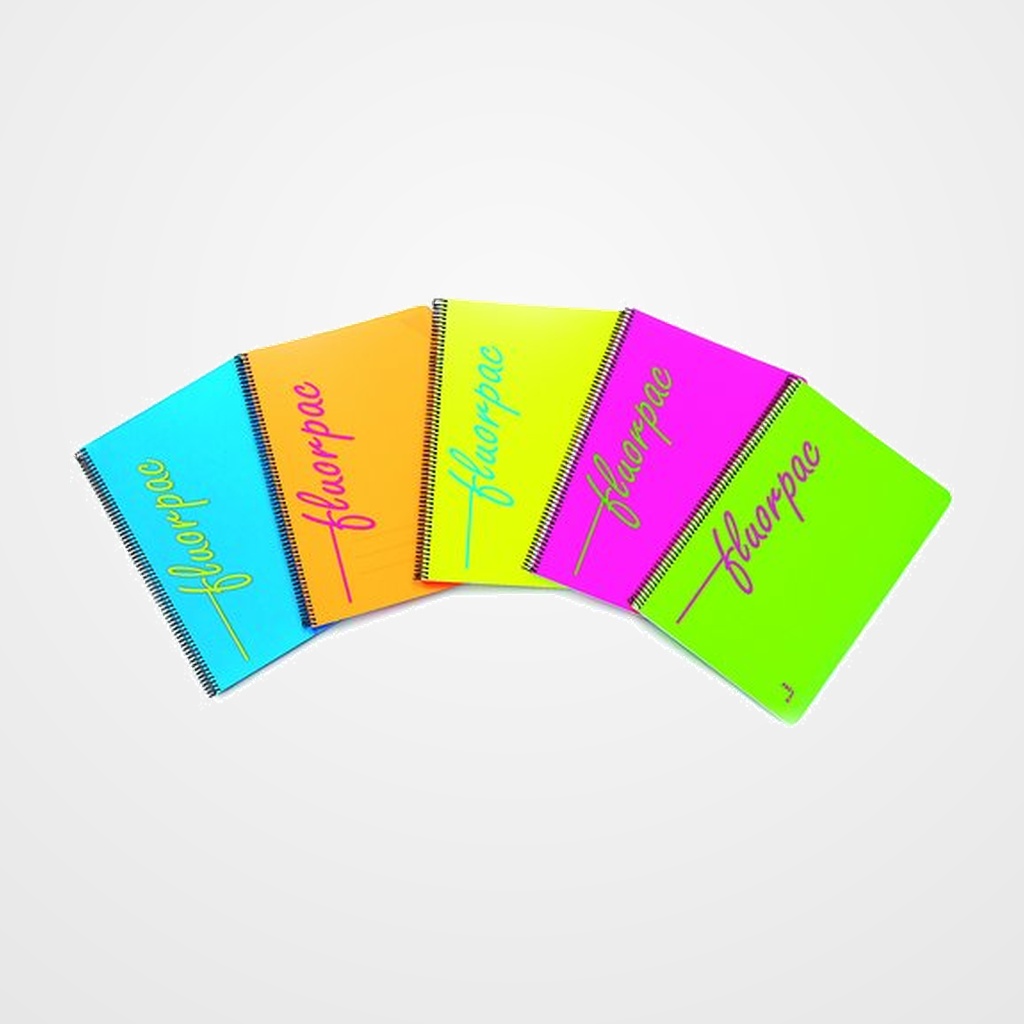 BLOC PACSA FLUORPAC tapa PP Fº 80h CUADRIC.4x4 90g SURTIDO (5 col.)