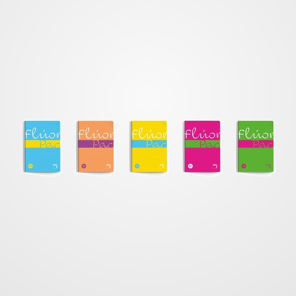 BLOC PACSA FLUORPAC tapa PP 4º 80h CUADRIC.4x4 90g SURTIDO (5 col.)
