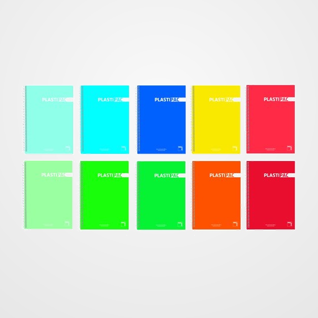 BLOC PACSA PLASTIPAC tapa PP A6 80h CUADRIC.5x5 90g SURTIDO (10 col.)