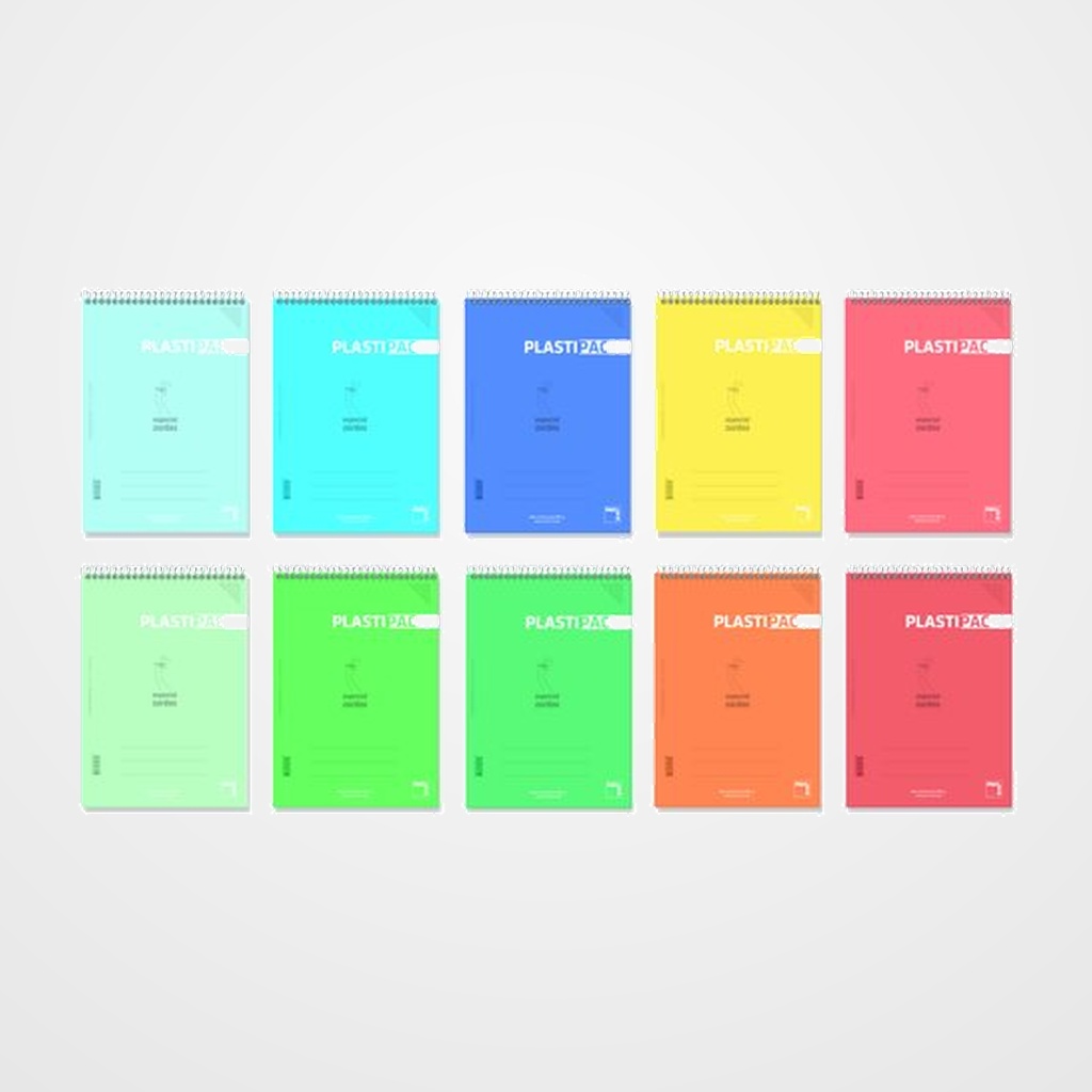 BLOC PACSA PLASTIPAC tapa PP Fº 80h CUADRIC.4x4 ESPECIAL ZURDOS 90g SURTIDO (10 col.)