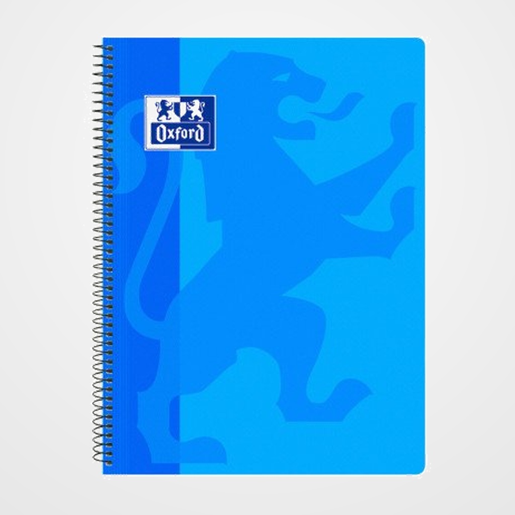 BLOC OXFORD SCHOOL CLASSIC tapa PP Fº 80h CUADRIC.4x4 90g AZUL TURQUESA