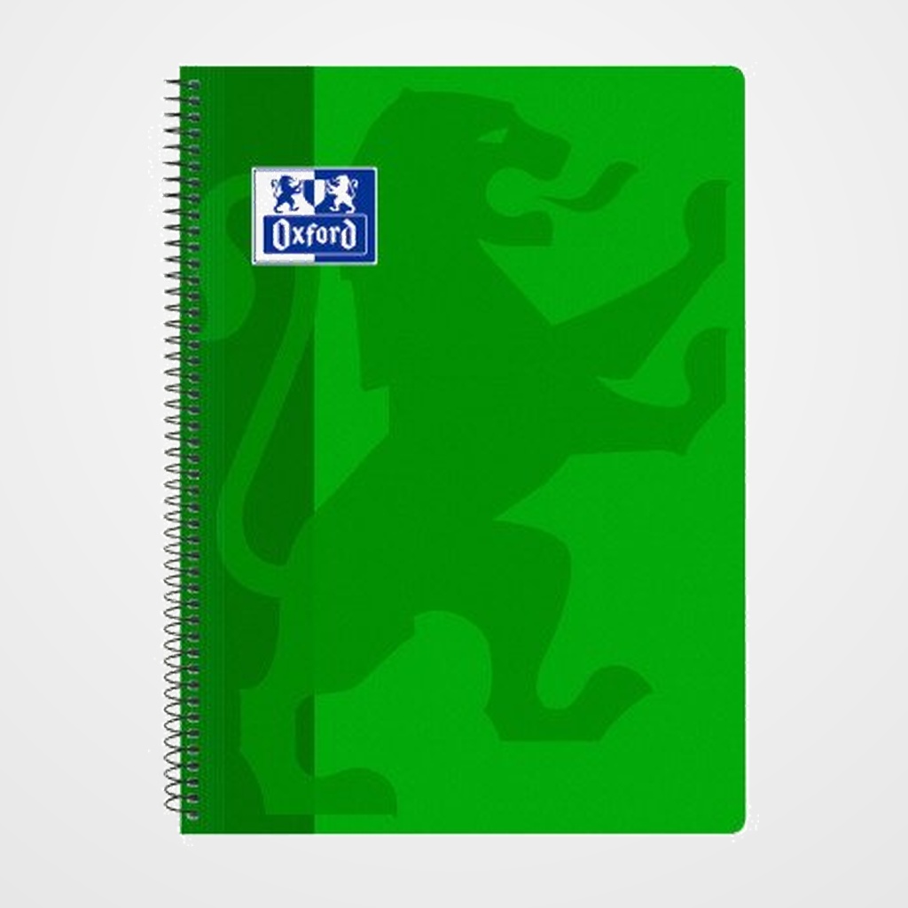 BLOC OXFORD SCHOOL CLASSIC tapa PP Fº 80h CUADRIC.4x4 90g VERDE