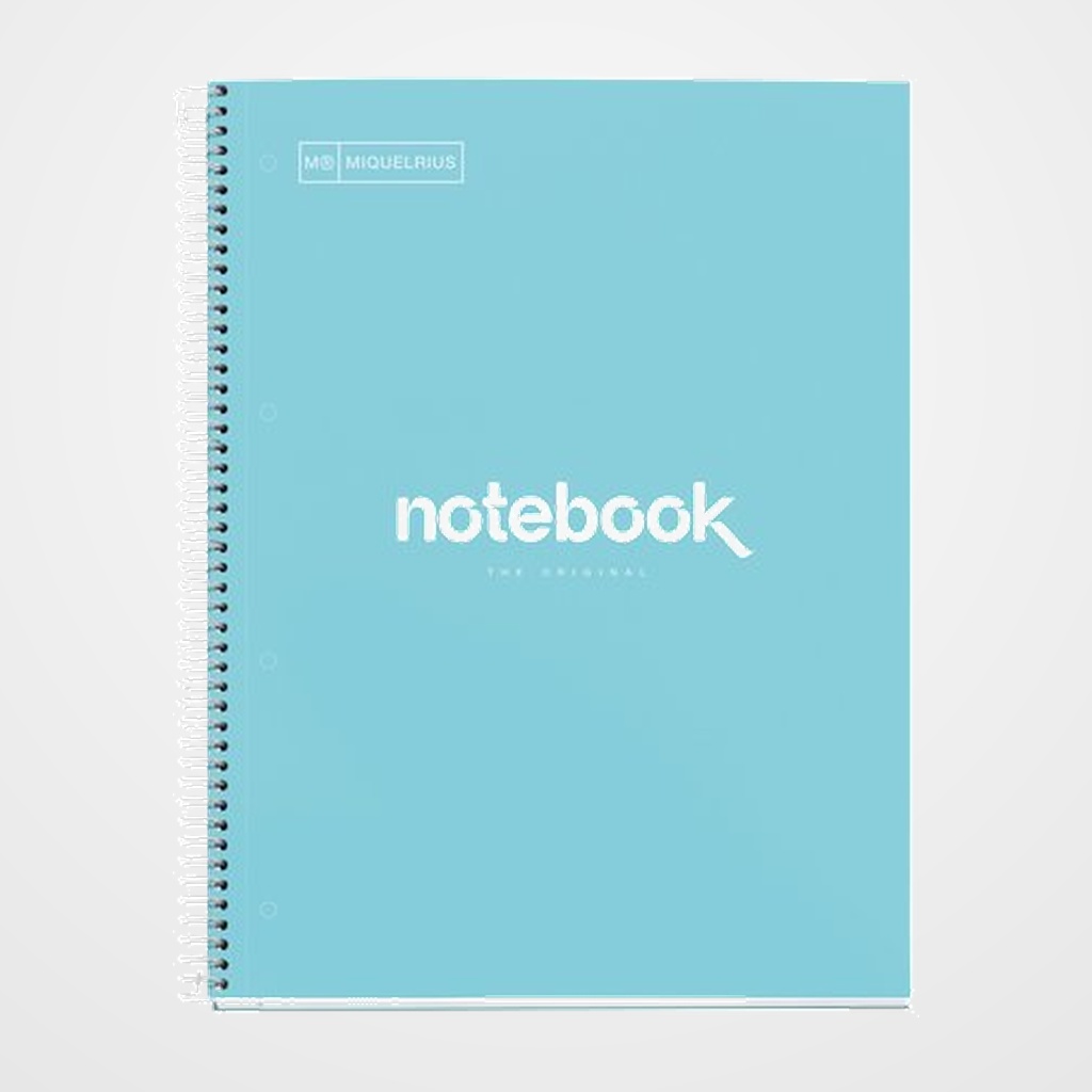 BLOC MIQUELRIUS EMOTIONS NOTEBOOK 1 micro.tapa EXTRA A4 80h 90g CUADRIC.5x5 AZUL CIELO