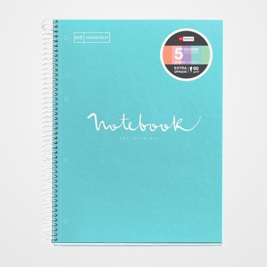 BLOC MIQUELRIUS EMOTIONS NOTEBOOK 5 micro.tapa EXTRA A4 120h 90g CUADRIC.5x5 AZUL CIELO
