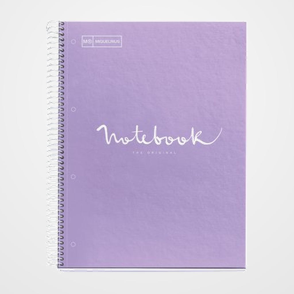 BLOC MIQUELRIUS EMOTIONS NOTEBOOK 5 micro.tapa EXTRA A4 120h 90g CUADRIC.5x5 LAVANDA