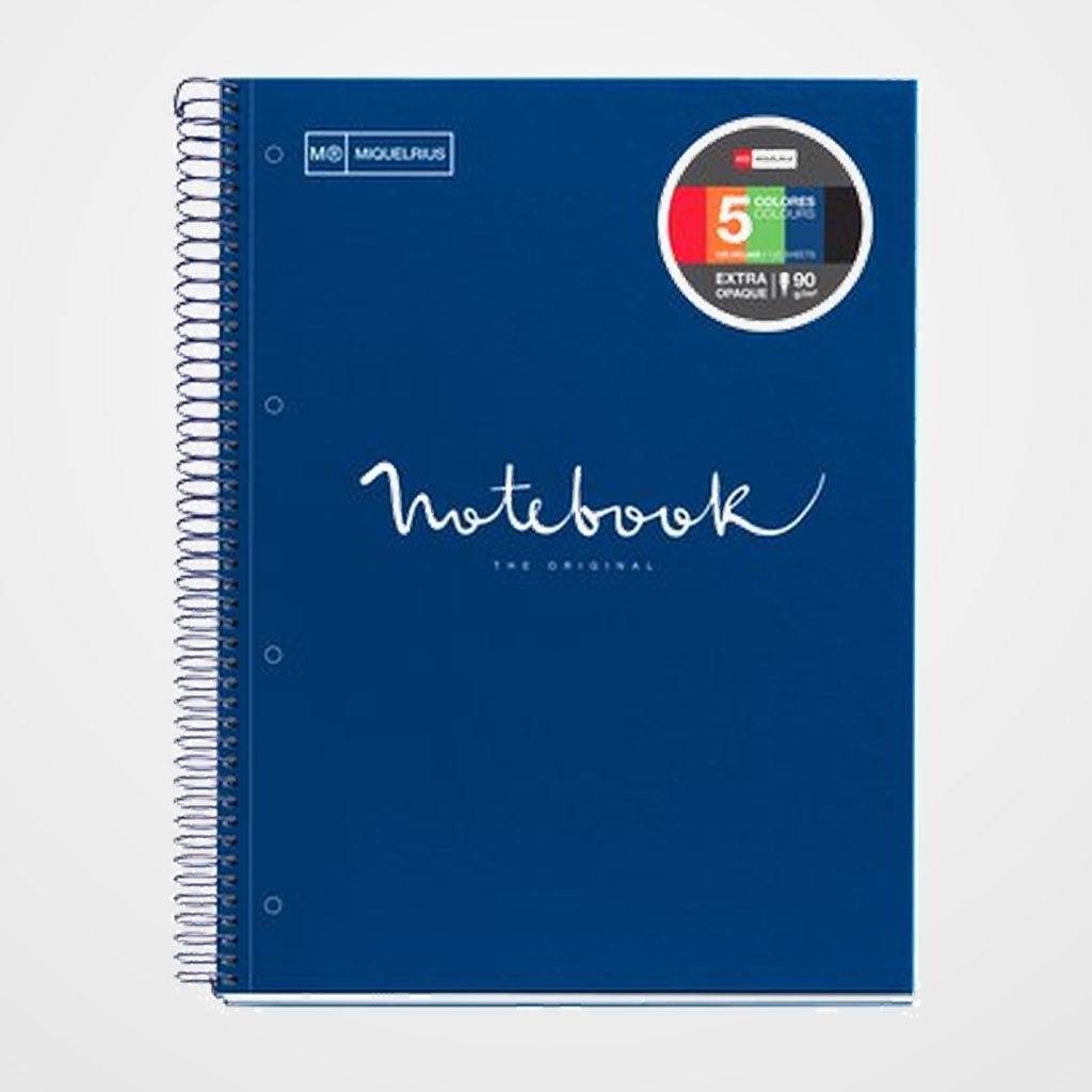 BLOC MIQUELRIUS EMOTIONS NOTEBOOK 5 micro.tapa EXTRA A4 120h 90g CUADRIC.5x5 MARINO
