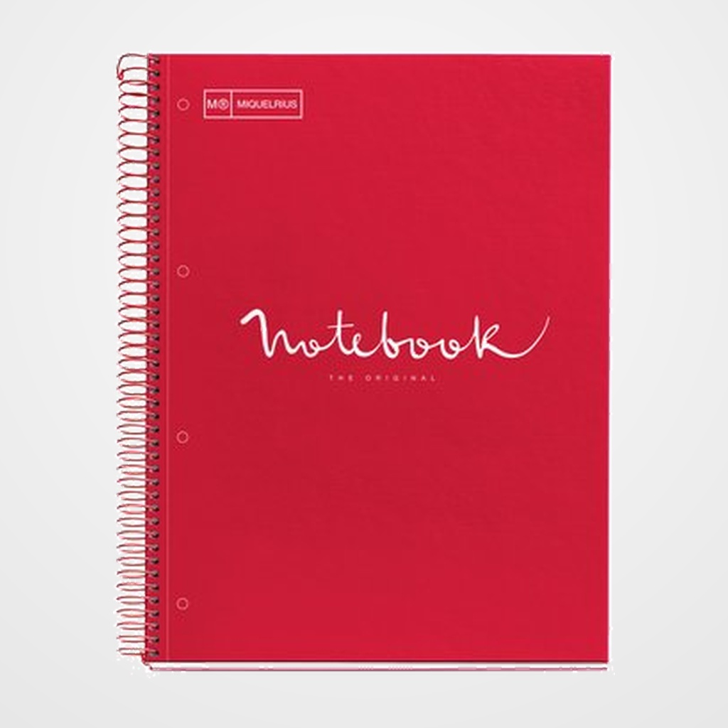 BLOC MIQUELRIUS EMOTIONS NOTEBOOK 5 micro.tapa EXTRA A5 120h 90g CUADRIC.5x5 ROJO
