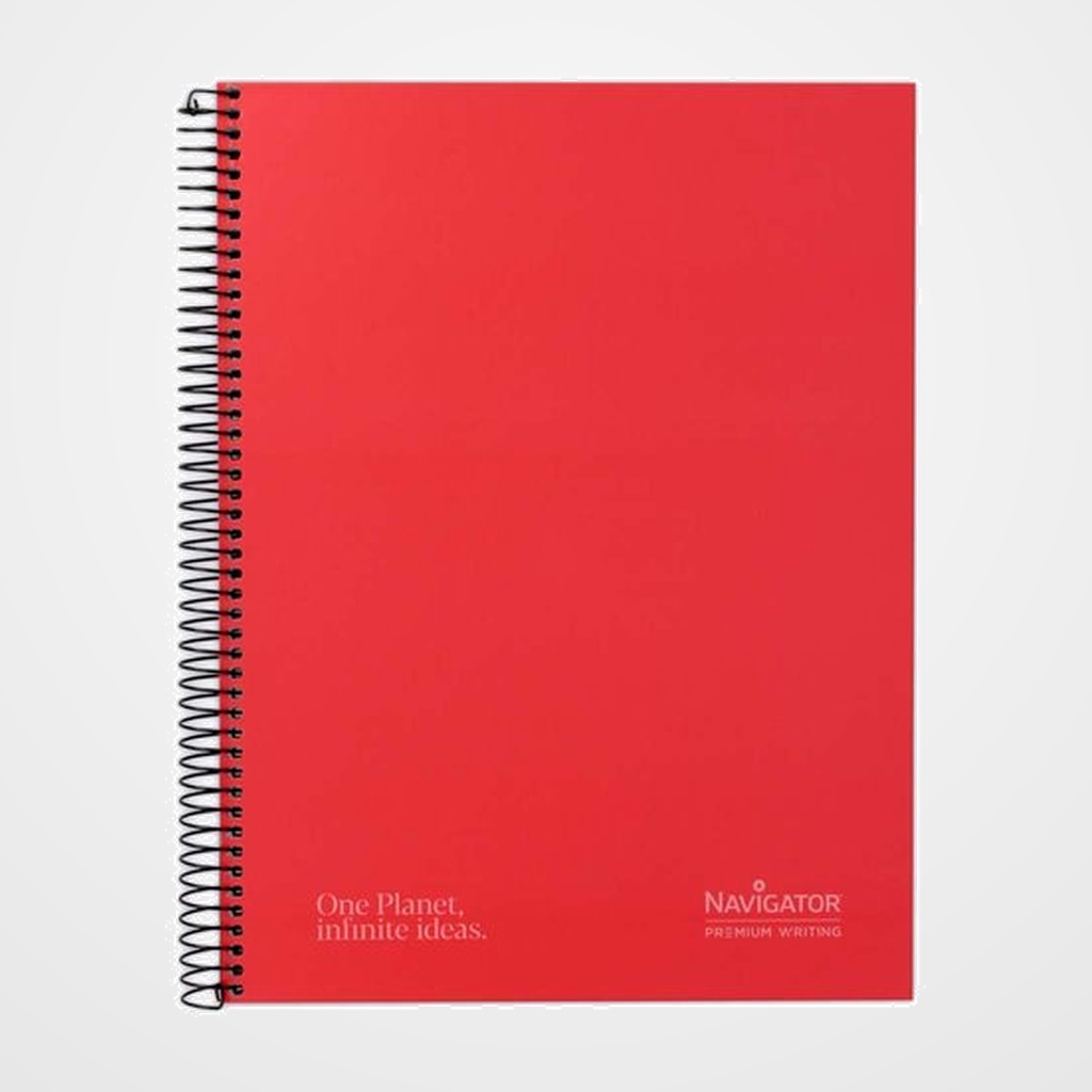 BLOC NAVIGATOR micro.tapa EXTRA A4+ 120h CUADRIC.5x5 80g 5 COL. BANDA ROJO