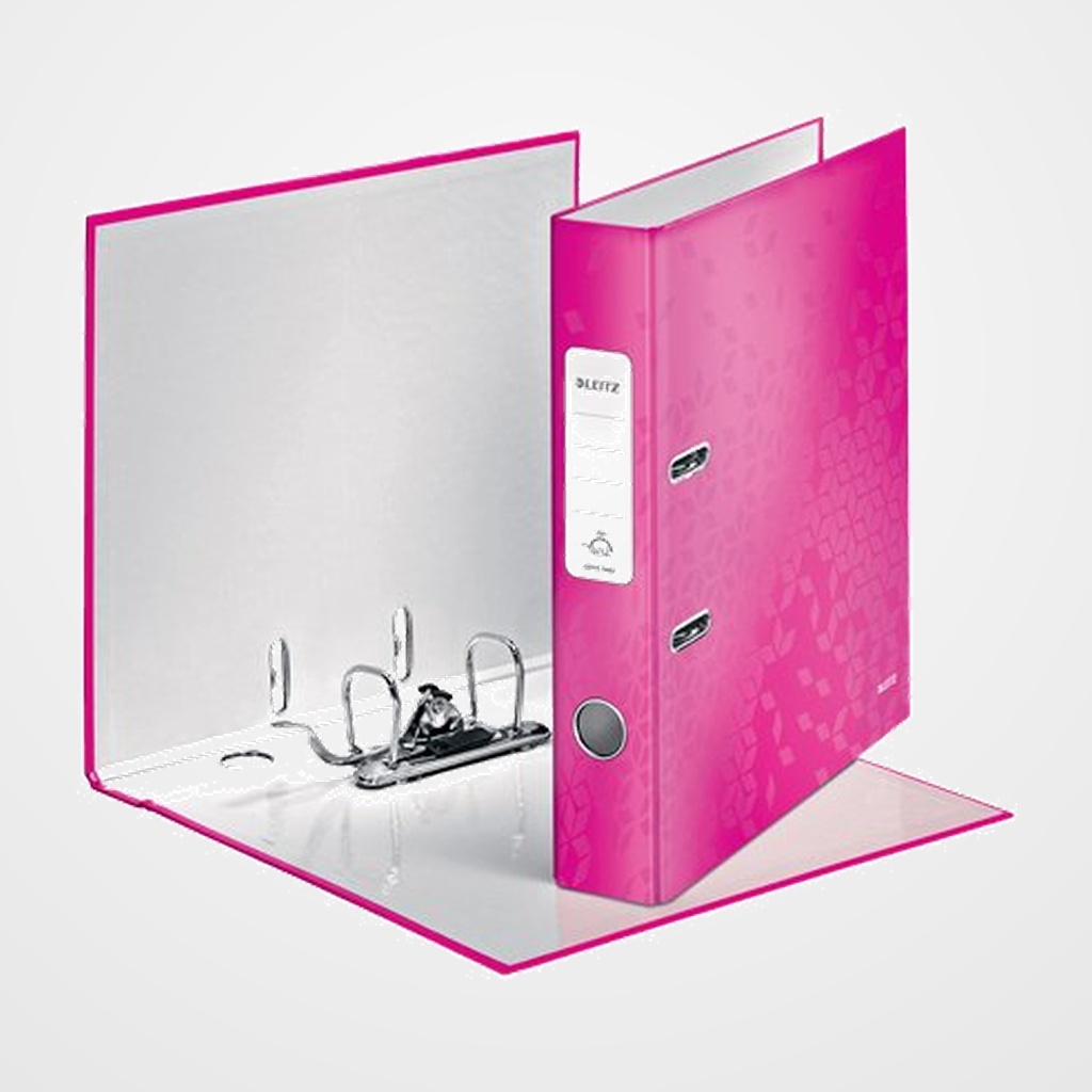 ARCHIVADOR palanca LEITZ WOW A4 180º 50mm FUCSIA METALIZADO