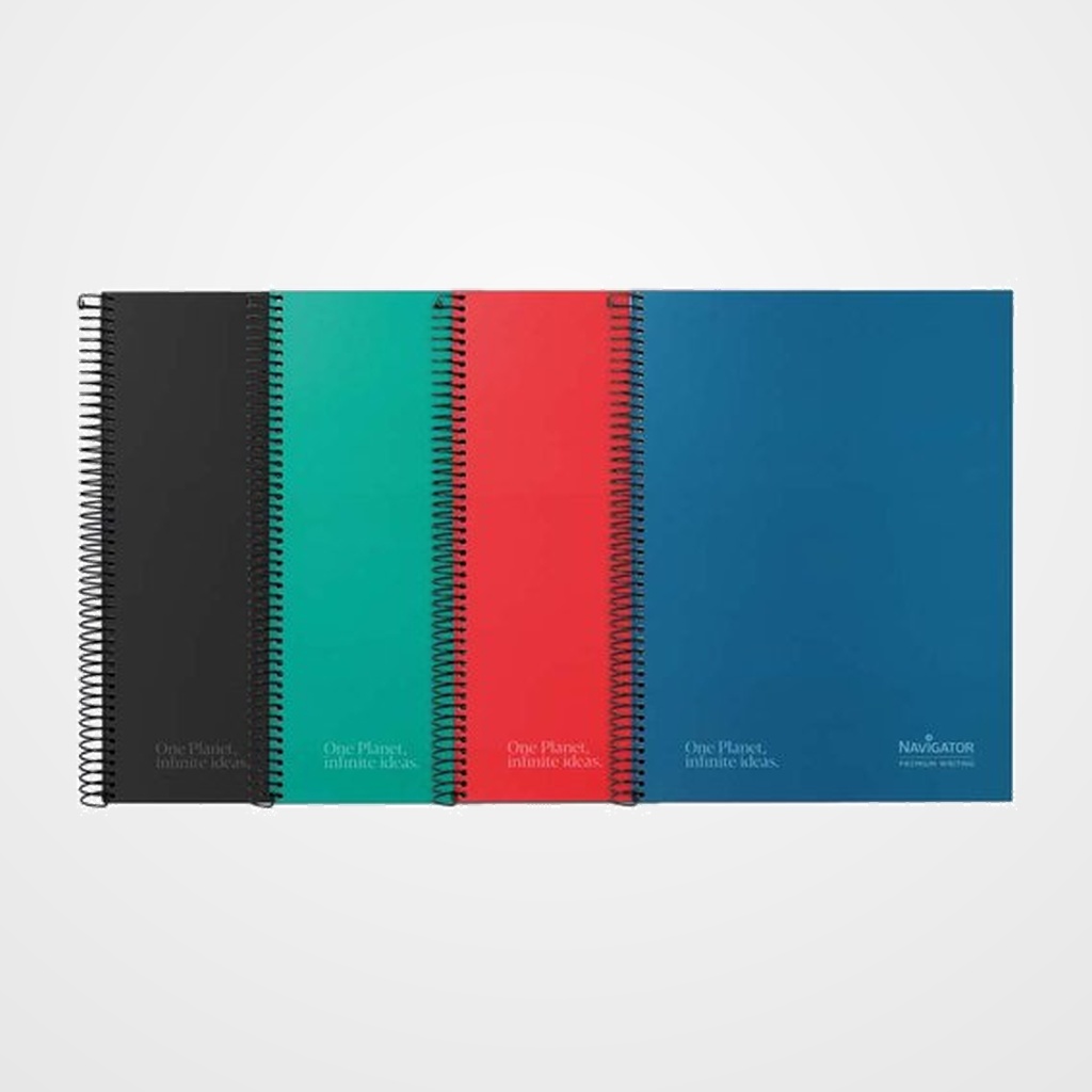 BLOC NAVIGATOR micro.tapa EXTRA A4+ 120h HORIZONTAL 80g 5 COL. BANDA SURTIDO (4 col. vivos)