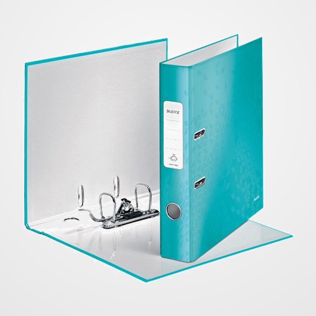 ARCHIVADOR palanca LEITZ WOW A4 180º 50mm TURQUESA METALIZADO