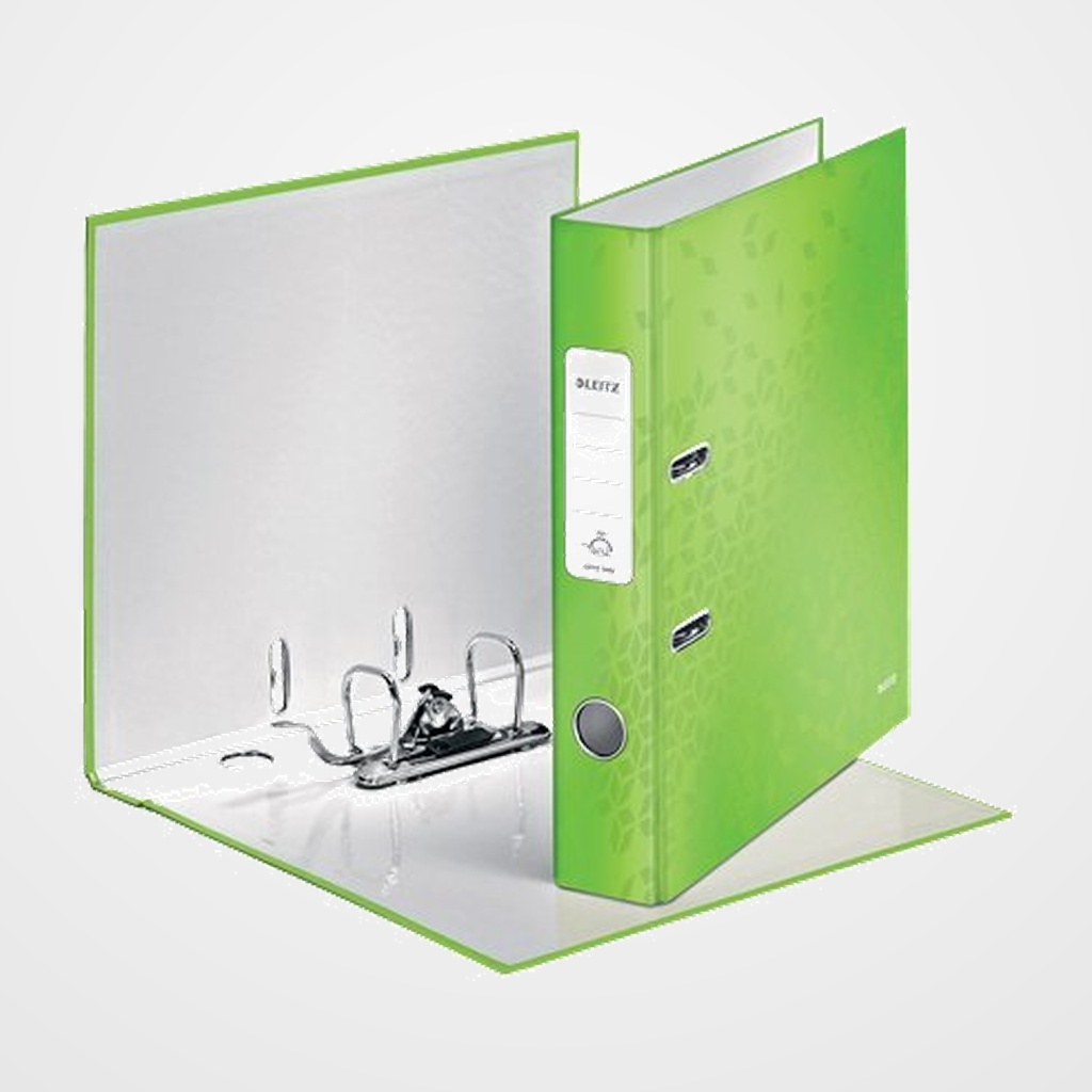 ARCHIVADOR palanca LEITZ WOW A4 180º 50mm VERDE METALIZADO