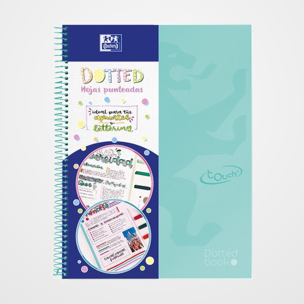 BLOC OXFORD SCHOOL EU.BOOK TOUCH micro.tapa EXTRA A4+ 80h DOTS 90g ICE MINT