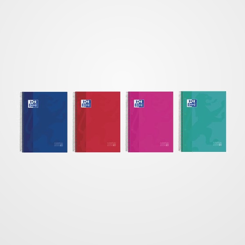 BLOC OXFORD SCHOOL EU.BOOK 10 CLASSIC micro.tapa EXTRA A4+ 150h CUADRIC.5x5 90g SURTIDO VIVOS (4 col.)