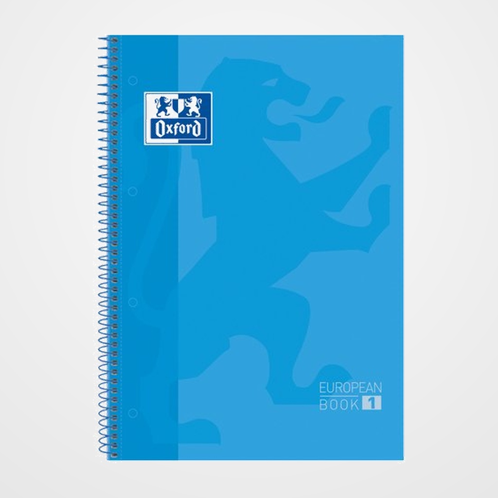 BLOC OXFORD SCHOOL EU.BOOK 1 micro.tapa EXTRA A4+  80h CUADRIC.5x5 90g AZUL TURQUESA