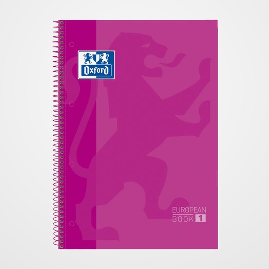 BLOC OXFORD SCHOOL EU.BOOK 1 micro.tapa EXTRA A4+  80h CUADRIC.5x5 90g FUCSIA